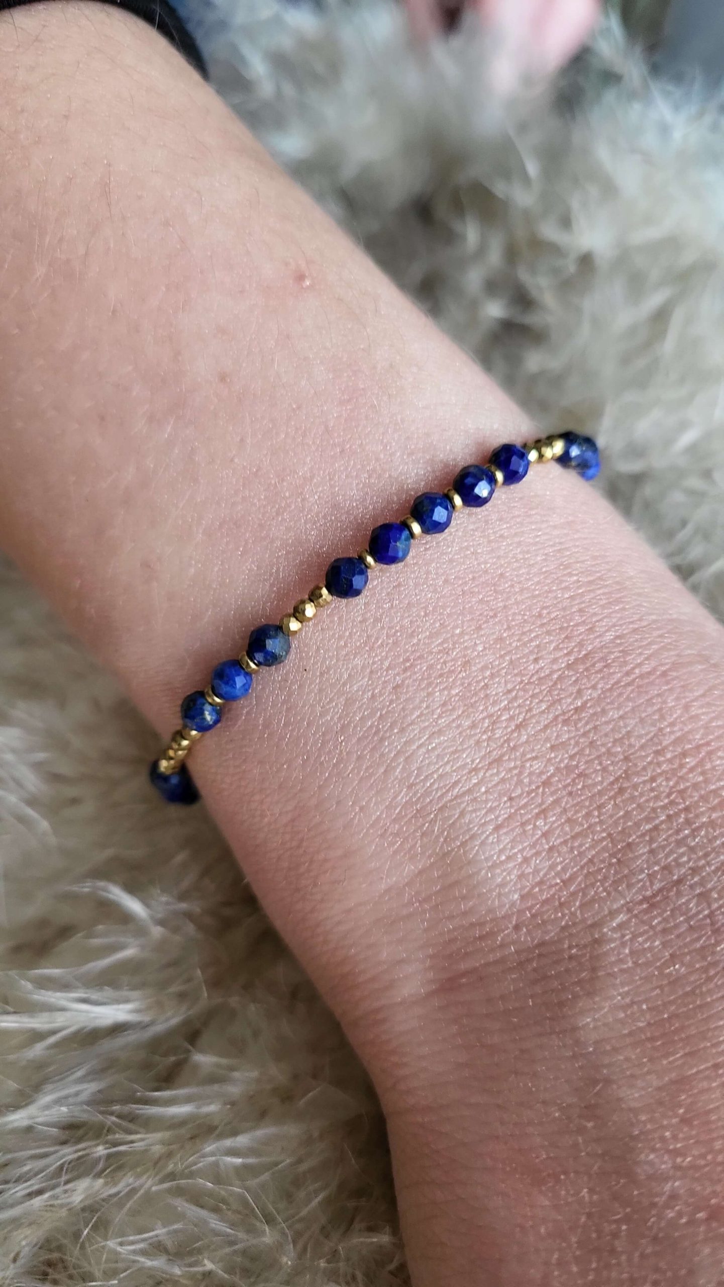 Bransoletka "Duchowa moc" Lapis Lazuli 3mm i hematyt