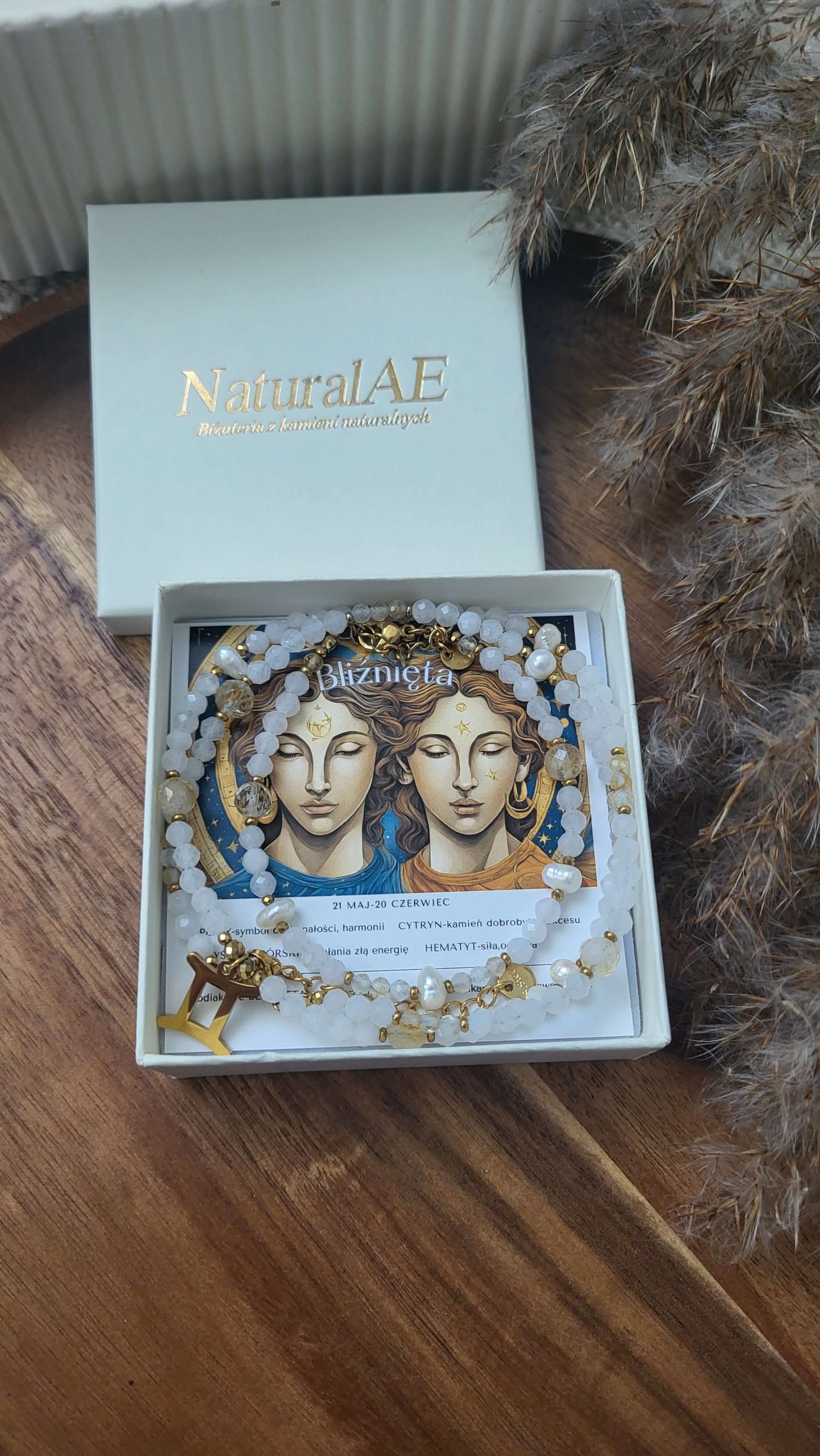 Komplet biżuterii zodiakalnej Bliźnięta